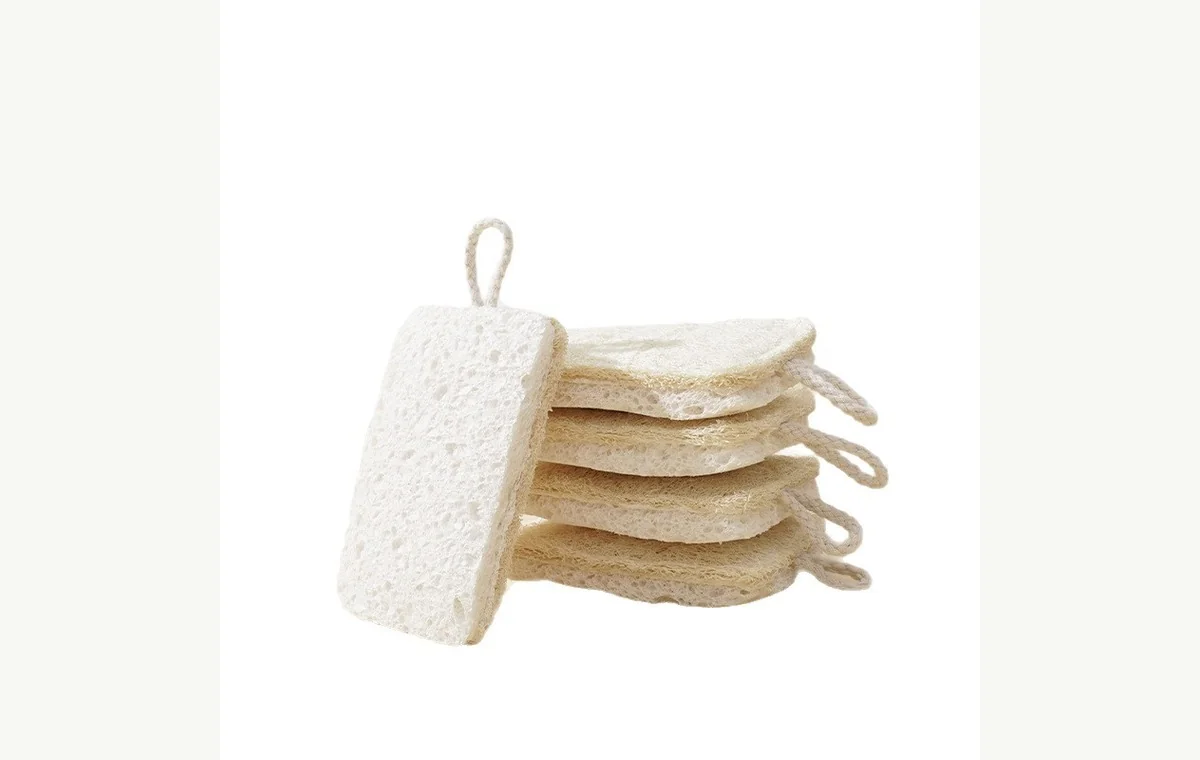 Dual-Sided Pulp & Loofah Sponge