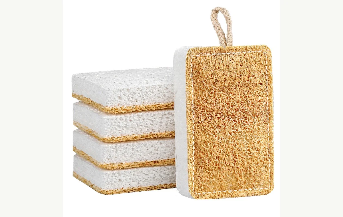 Loofah & Wood-Pulp Dish Sponge